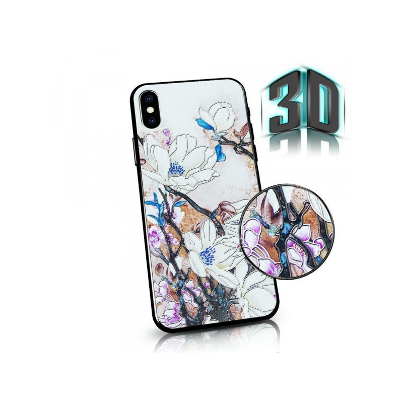 Viedtālruņa aizmugurējais vāciņš Huawei P40 Pro / Pro+ Flowers 3D White, With Design