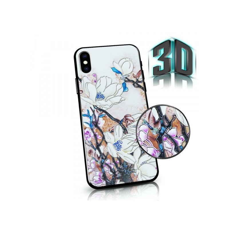 Viedtālruņa aizmugurējais vāciņš Apple iPhone 12 Pro Max Flowers 3D White, With Design