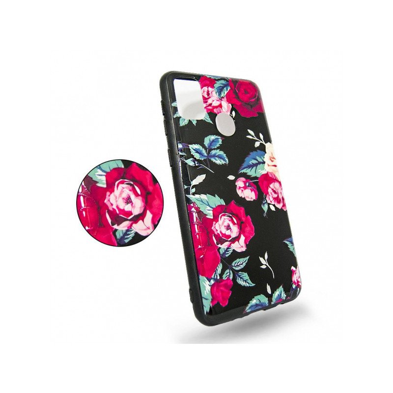 Viedtālruņa aizmugurējais vāciņš Samsung Galaxy S21 Plus Flowers 3D Black, With Design