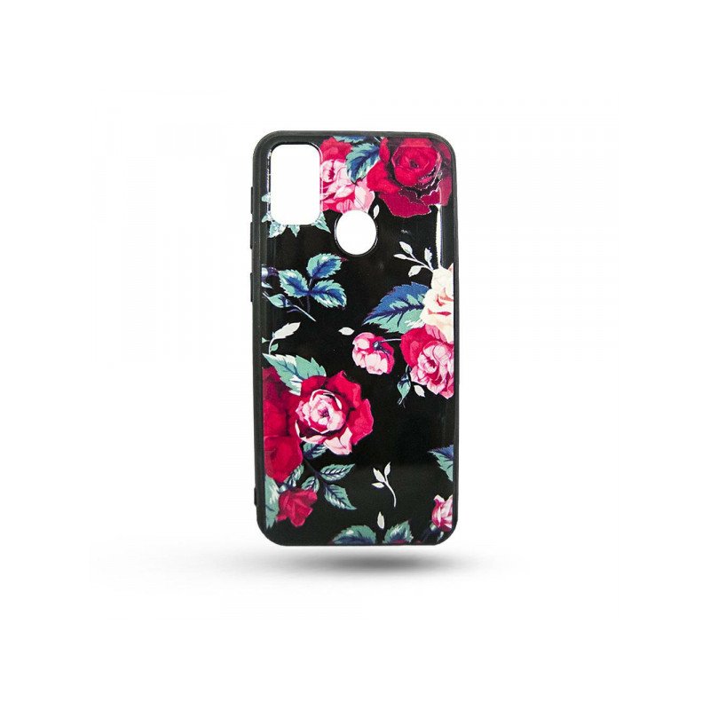 Viedtālruņa aizmugurējais vāciņš Samsung Galaxy A72 / A72 5G Flowers 3D Black, With Design