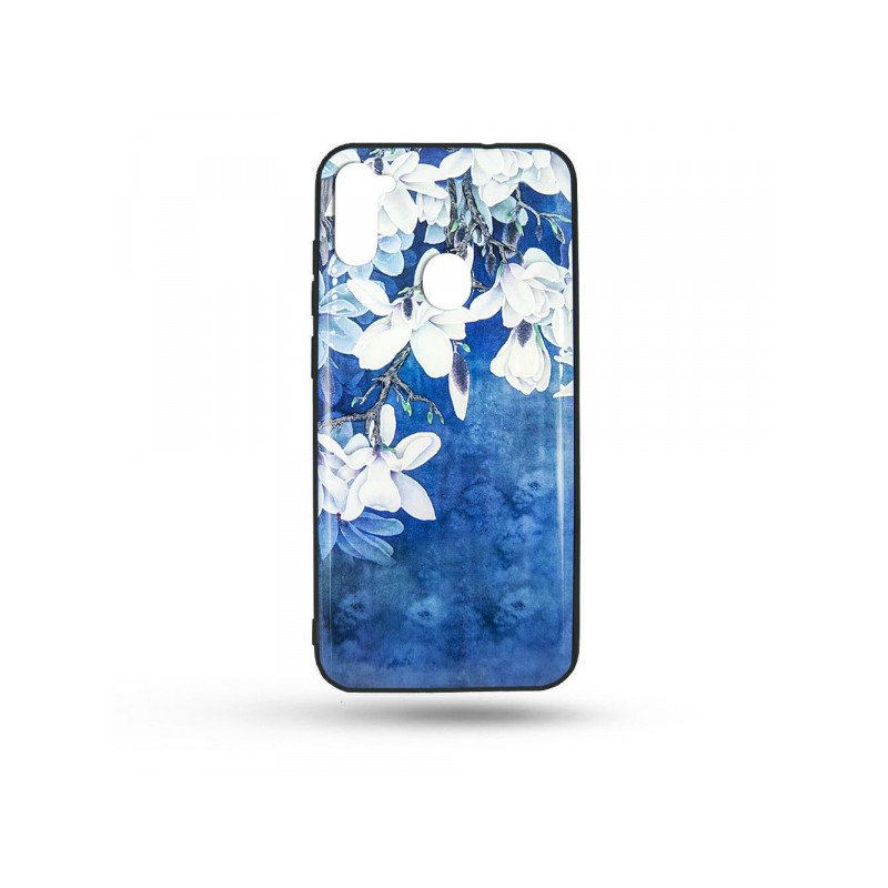 Viedtālruņa aizmugurējais vāciņš Samsung Galaxy A72 / A72 5G Flowers 3D Blue, With Design