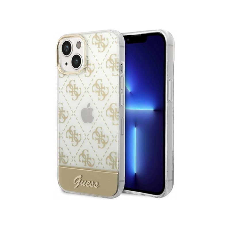 Viedtālruņa aizmugurējais vāciņš Apple Iphone 15 Hard Case Gold, Transparent