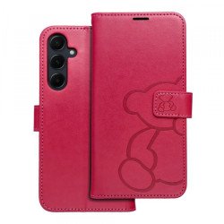 Viedtālruņa atveramais maciņš Samsung Galaxy A55 5G Teddy bear Dark Pink