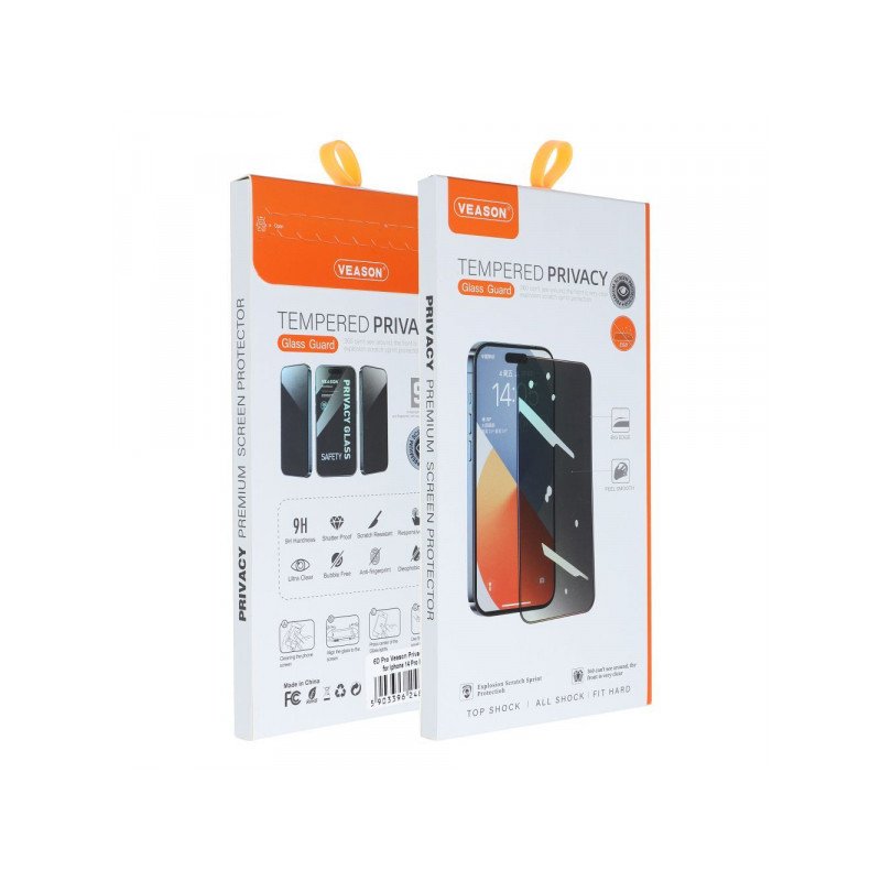 Viedtālruņa aizsargstikls Apple iPhone 16 Pro Max Veason Glass Privacy 6D