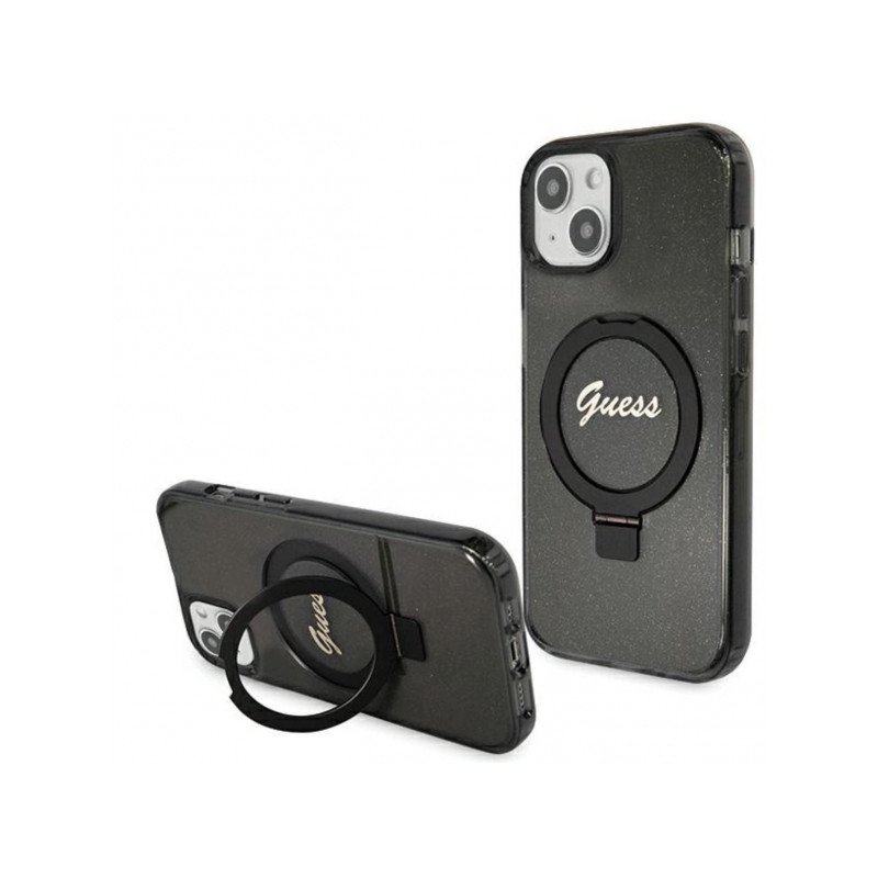 Viedtālruņa aizmugurējais vāciņš Apple Iphone 15 Hardcase Ring Mag Black