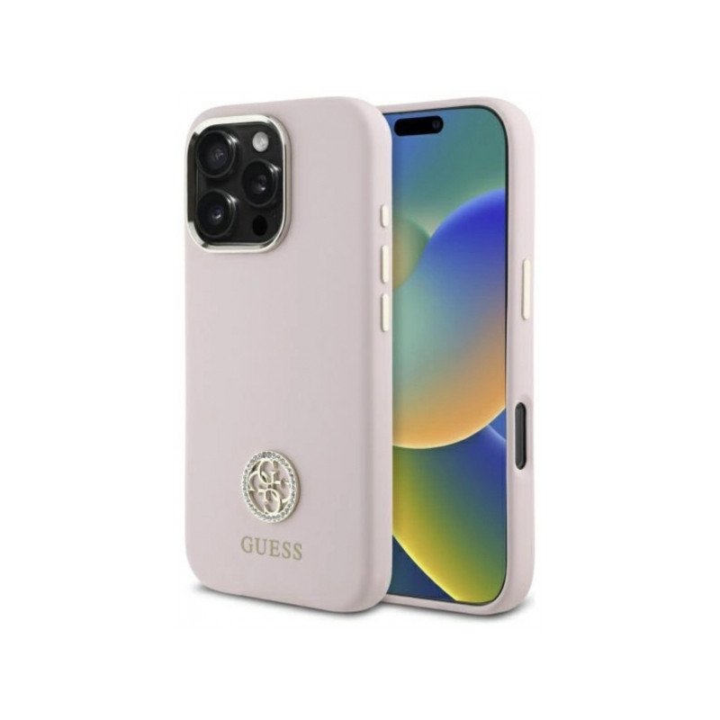 Viedtālruņa aizmugurējais vāciņš Apple iPhone 16 Pro Max Logo Strass 4G Pink