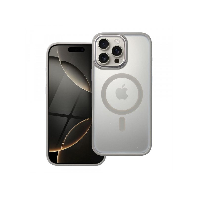 Viedtālruņa aizmugurējais vāciņš Apple iPhone 16 Pro Max Matte Mag Cover Grey