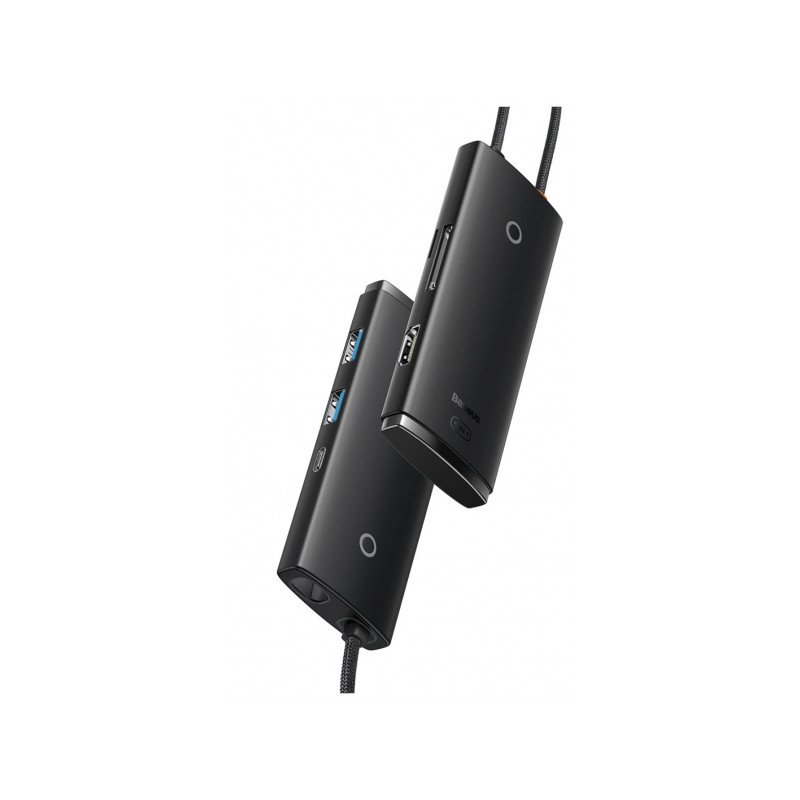 Kabeļa pārveidotājs HUB USB-C 2 x USB 3.0 / USB Type C / HDMI 1.4 / SD/TF OTG black WKQX050001 Black