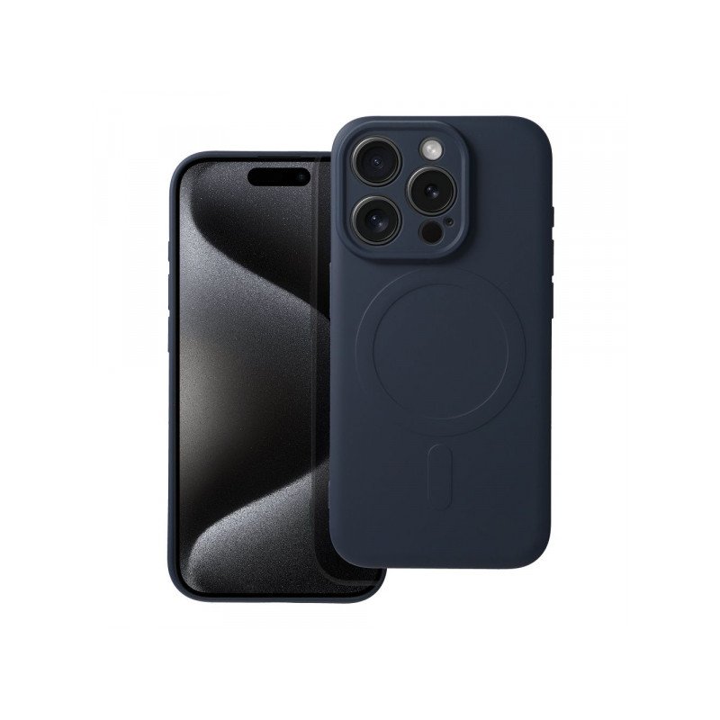 Viedtālruņa aizmugurējais vāciņš Apple iPhone 15 Pro Silicone Mag Blue