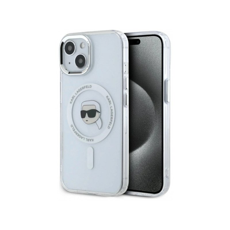 Viedtālruņa aizmugurējais vāciņš Apple Iphone 15 Metal Head Logo MagSafe Transparent