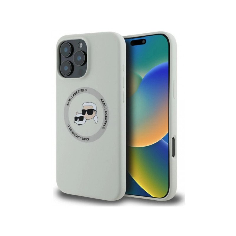 Viedtālruņa aizmugurējais vāciņš Apple iPhone 16 Pro Max Silicone Double Heads And Circle MagSafe Beige