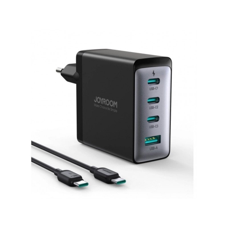 Lādēšanas komplekts 100W GaN 3x + USB-C cable 100W JRTCG04EU Black