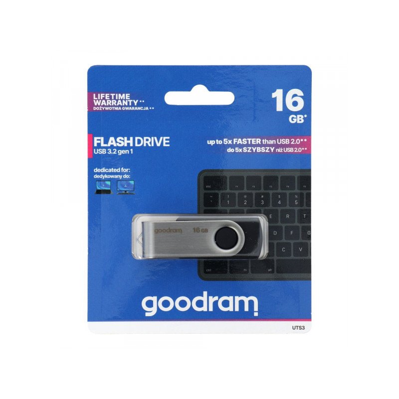Ārējā atmiņa Pendrive UTS3 16GB USB 3.2 Black