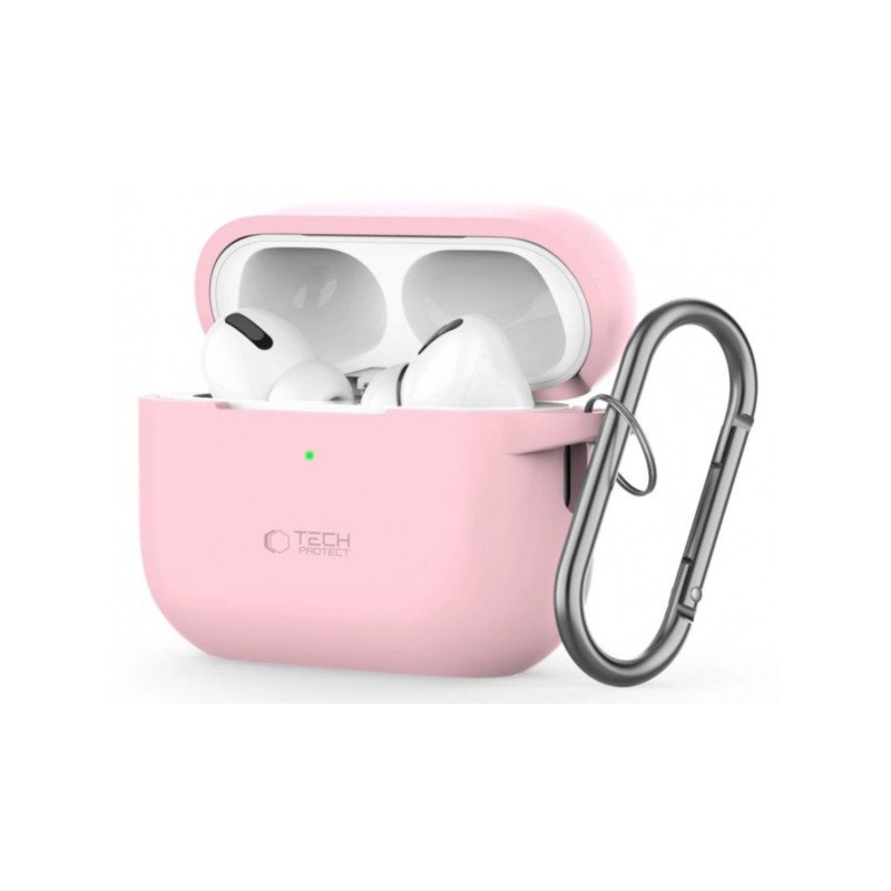 Bezvadu austiņu apvalks Apple Silicone Case with Hook Pink