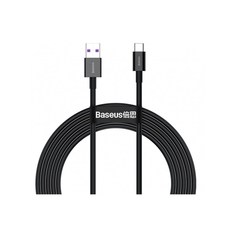 Kabelis Cable USB - USB TypeC 66W 6A 2m Black
