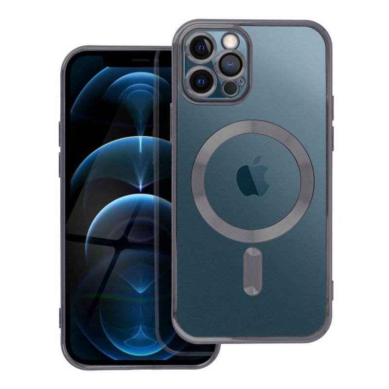 Viedtālruņa aizmugurējais vāciņš Apple iPhone 12 Pro Magsafe Back Case Black, Transparent
