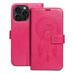 Viedtālruņa atveramais maciņš Apple iPhone 15 Pro Max Mezzo Book Dreamcatcher Magenta