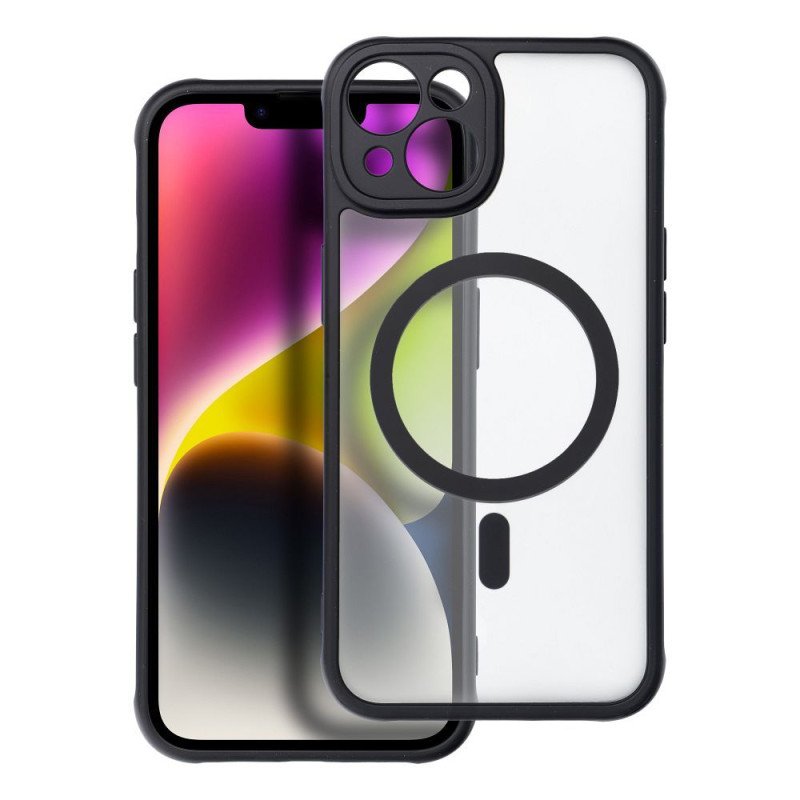 Viedtālruņa aizmugurējais vāciņš Apple iPhone 14 Full matte mag Black, Transparent