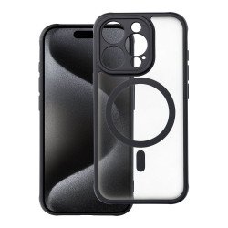 Viedtālruņa aizmugurējais vāciņš Apple iPhone 15 Pro Full matte mag Black, Transparent