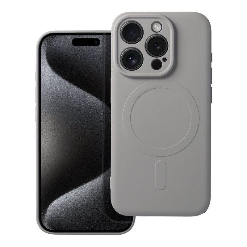 Viedtālruņa aizmugurējais vāciņš Apple iPhone 15 Pro Silicone Mag Grey