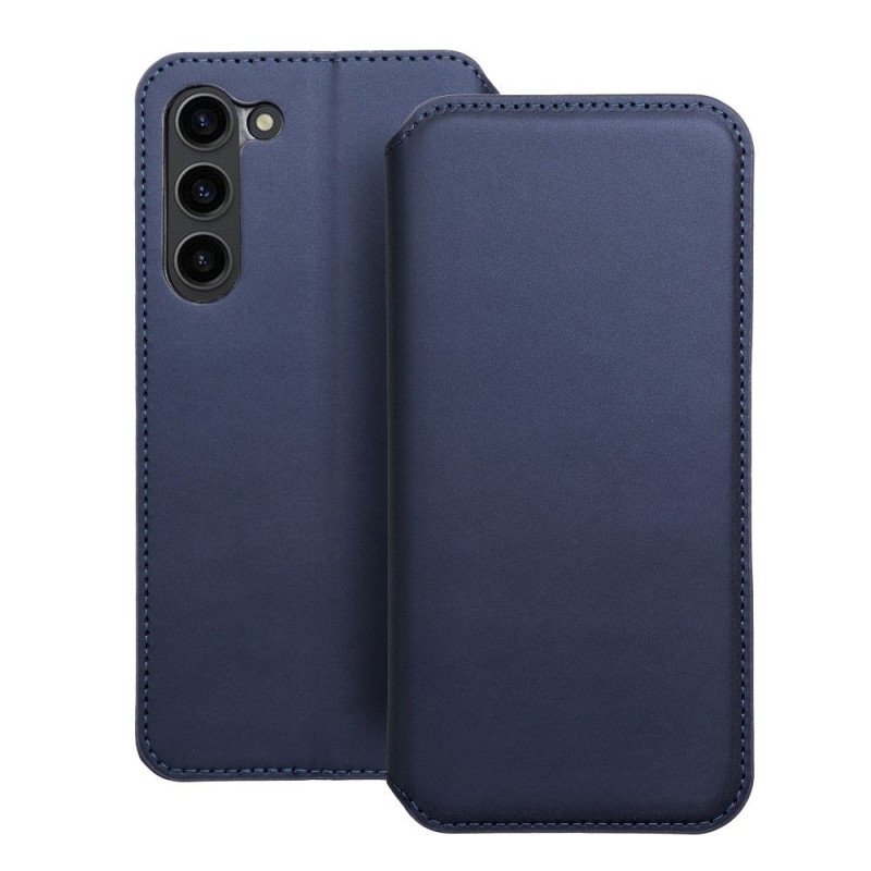 Viedtālruņa atveramais maciņš Samsung Galaxy S24 Dual Pocket Book Blue
