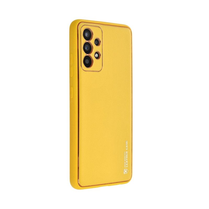 Viedtālruņa aizmugurējais vāciņš Samsung Galaxy A25 5G Leather Yellow