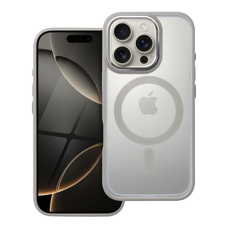 Viedtālruņa aizmugurējais vāciņš Apple iPhone 16 Pro Matte Mag Cover Grey
