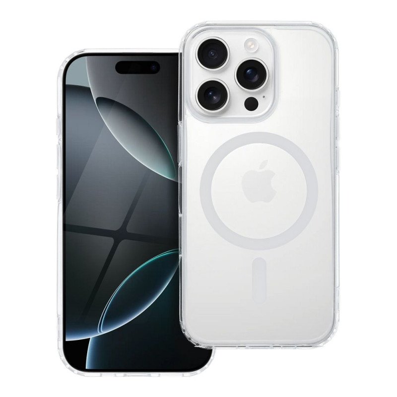 Viedtālruņa aizmugurējais vāciņš Apple iPhone 15 Pro Drop Glue Mag Cover Transparent, White