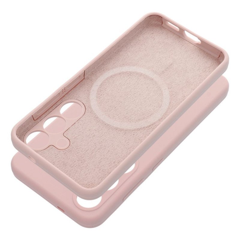 Viedtālruņa aizmugurējais vāciņš Samsung Galaxy S25 Silicone Mag Sand Pink