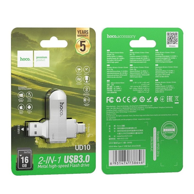 Ārējā atmiņa Universal UD10 USB + Typ C 16GB USB3.0