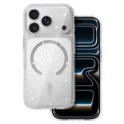 Viedtālruņa aizmugurējais vāciņš Apple iPhone 17 Glitter MagSafe Transparent