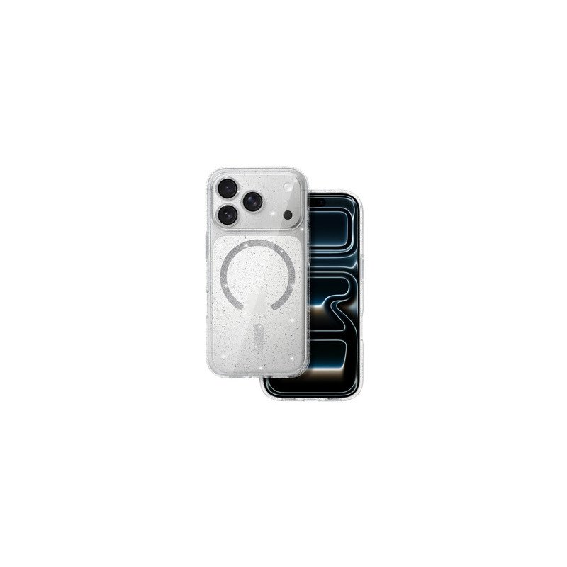 Viedtālruņa aizmugurējais vāciņš Apple iPhone 17 Pro Max Glitter MagSafe Transparent