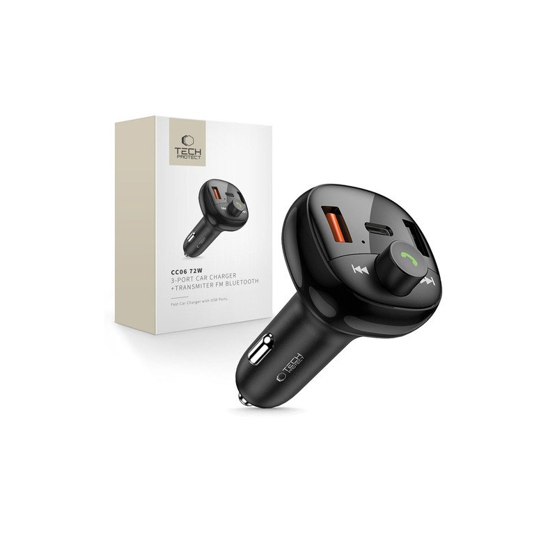FM Modulators Car Charger with transmitter CC06 Black