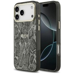Viedtālruņa aizmugurējais vāciņš Apple iPhone 17 Pro Max Python Pattern mag Black