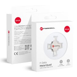 Ārējā atmiņa F-Data 64GB USB 3.2 Gen1 USB-C, A, Lightning Silver