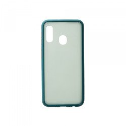 Viedtālruņa aizmugurējais vāciņš Samsung Galaxy A20E Color Button Bumper Green, Transparent
