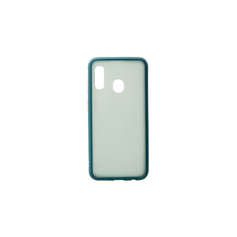 Viedtālruņa aizmugurējais vāciņš Samsung Galaxy A20E Color Button Bumper Green, Transparent