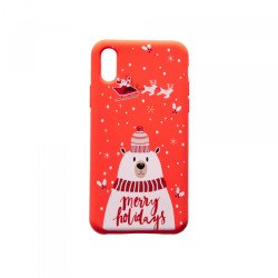 Viedtālruņa aizmugurējais vāciņš Apple iPhone X/XS Christmas Design 5 Red, With Design