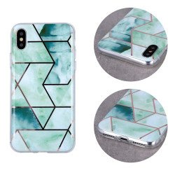 Viedtālruņa aizmugurējais vāciņš Xiaomi Redmi 9 / 9 Prime Geometric Marmur Green, With Design