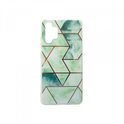 Viedtālruņa aizmugurējais vāciņš Samsung Galaxy A32 Geometric Marmur Green, With Design