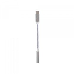 Audio kabeļa pārveidotājs Adapter 12cm 3,5mm to Type-C Silver