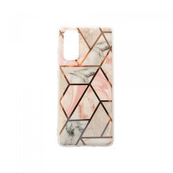Viedtālruņa aizmugurējais vāciņš Samsung Galaxy S20 Geometric Marmur Pink, With Design
