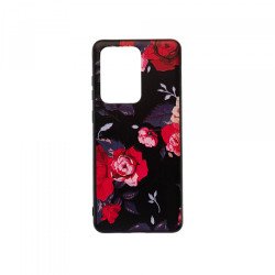 Viedtālruņa aizmugurējais vāciņš Samsung Galaxy S20 Ultra Flowers 3D Black, With Design