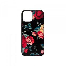 Viedtālruņa aizmugurējais vāciņš Apple iPhone 12 Pro Max Flowers 3D Black, With Design