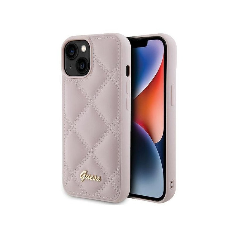 Viedtālruņa aizmugurējais vāciņš Apple Iphone 15 4G Metal Logo Pink