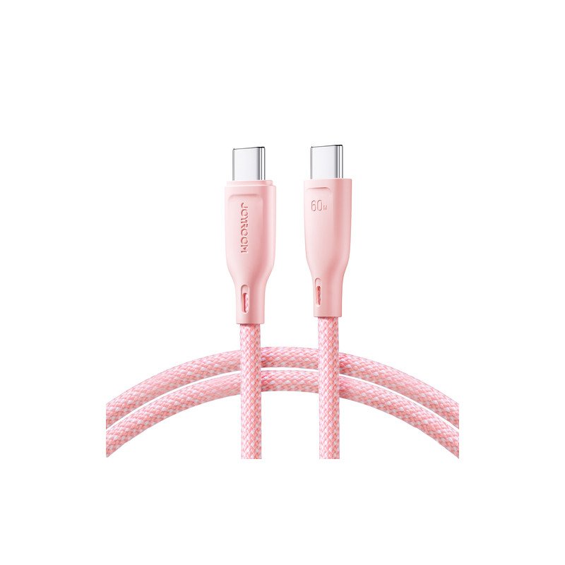 Kabelis Multi Color USB-C / USB-C 60W cable 1m S-A34 Pink
