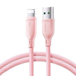 Kabelis Multi Color USB-A / Lightning 3A cable 1m S-A34 Pink