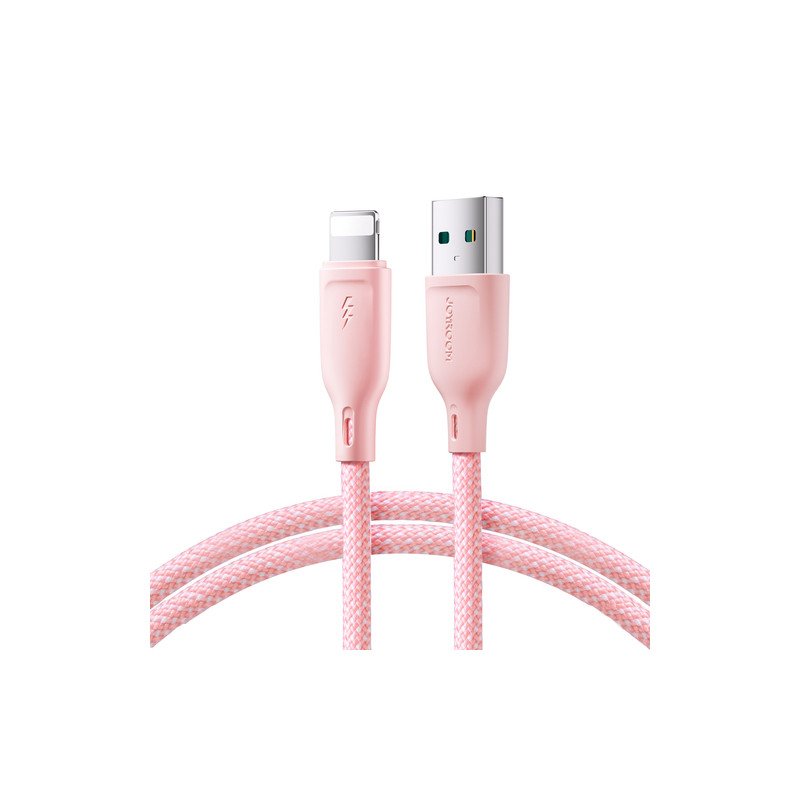 Kabelis Multi Color USB-A / Lightning 3A cable 1m S-A34 Pink