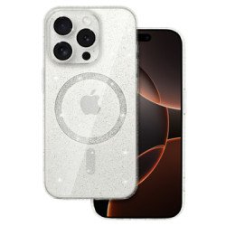 Viedtālruņa aizmugurējais vāciņš Apple iPhone 16 Pro Max Glitter MagSafe Silver