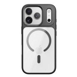 Viedtālruņa aizmugurējais vāciņš Apple iPhone 17 Pro Max Rock Guard Mag Case Black, Transparent